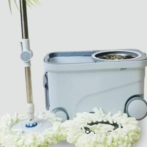 Serpillière Rotative 360° avec Manche Télescopique et Recharges Microfibre✨🧽